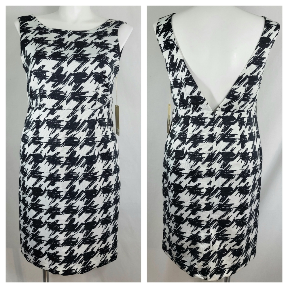 Target Ltd Edition Black & White DRESS Womens Size 14 Abstract Houndstooth *READ